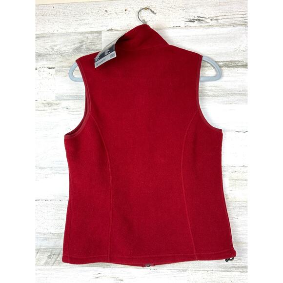 L.L. Bean Women’s Small Red Polartec Fleece Zip Vest Outdoor Fall Winter New - Picture 2 of 4
